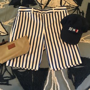 Preppy Striped Polo Golf Shorts